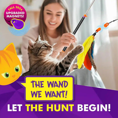 Cat Amazing Snatch - Magnetic Cat Wand Toy! Telescoping, Durable Feather Toy for Cats - Fishing Pole & Teaser Wand String Stick - Cats Can Really Catch!6