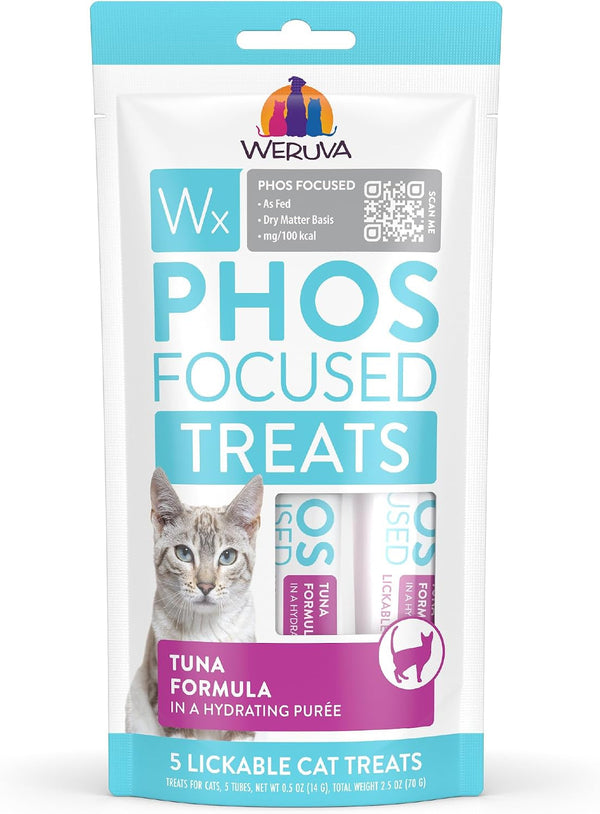 Weruva Wx Phos Focused, Lickable Cat Treats Variety Pack, 0.5Oz Tube, Pack of 2415