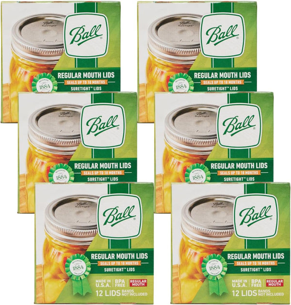Mason Jar Lids, Regular Mouth, 12 CT (Pack of 6)1