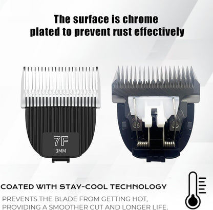 1Pack Flash Clipper Professional Detachable Replacement Blades,Compatible with Kenchii Flash Clipper Blade（Size 7F-3Mm ）3