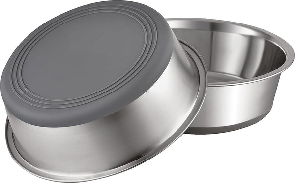 PEGGY11 Nonslip Stainless Steel Dog Bowls, 3.8 US Cup, 2 Count | No Slide Silicone Bottom, Dishwasher Safe, Easy to Clean, Stackable Design1