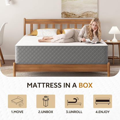 Full Mattress, 12 Inch Cooling-Gel Memory Foam and Pocket Spring Hybrid Mattress, Full Size Mattress in a Box, Certipur-Us Certified, Medium Firm, Double Mattress | Pocket Springs, Motion Isolation, Pressure Relief, Certipur-Us Certified, in a Box, Medium Firm6
