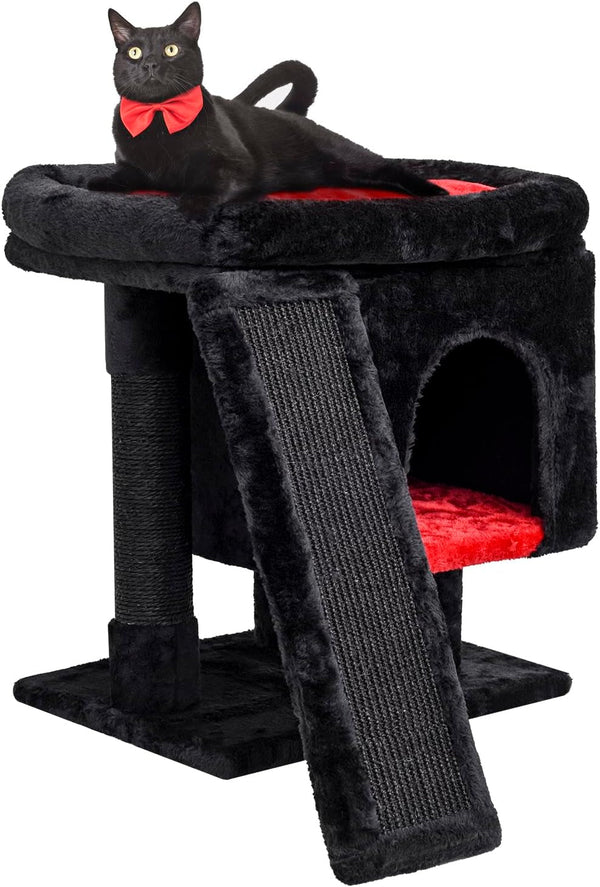 SYANDLVY Gothic Cat Tree with Coffin Bed for Indoor Cats, Cat Tower with Scratching Post, Modern Activity House for Large Cats, Condo with Board, Kittens Cave1