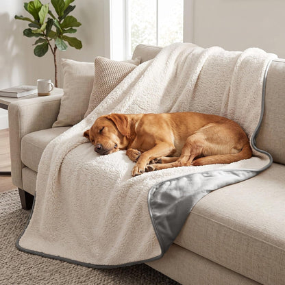 Waterproof Blanket for Dogs - Pet Throw as Furniture Protector | Cozy Sherpa & Smooth Velvet, Reversible and Machine Washable, for Couch and Bed, 60"X80", Dark Grey12
