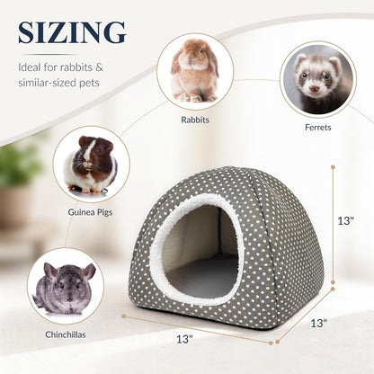 Rabbit Hideout Large Bunny Bed Washable Rabbit House | Fleece Hiding Hut for Indoor Bunnies Guinea Pigs, Small Animal Hideaway6