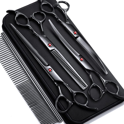 Gimars Titanium Coated Professional 6 in 1 4CR Stainless Steel Dog Grooming Scissors with Safety round Tip, Heavy Duty Pet Grooming Scissor for Dogs, Cats and Other Animals18