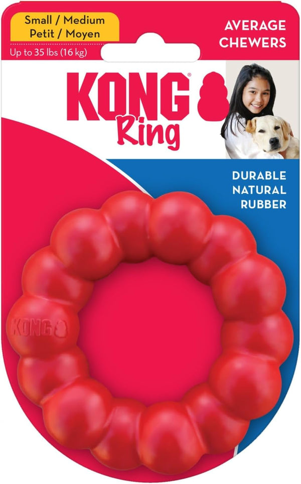 KONG Ring - Natural Rubber Ring Toy for Healthy Chewing Habits - Chew Toy Supports Dog Dental Health - Dog Toy Supports Instincts during Playtime - for Small/Medium Dogs9