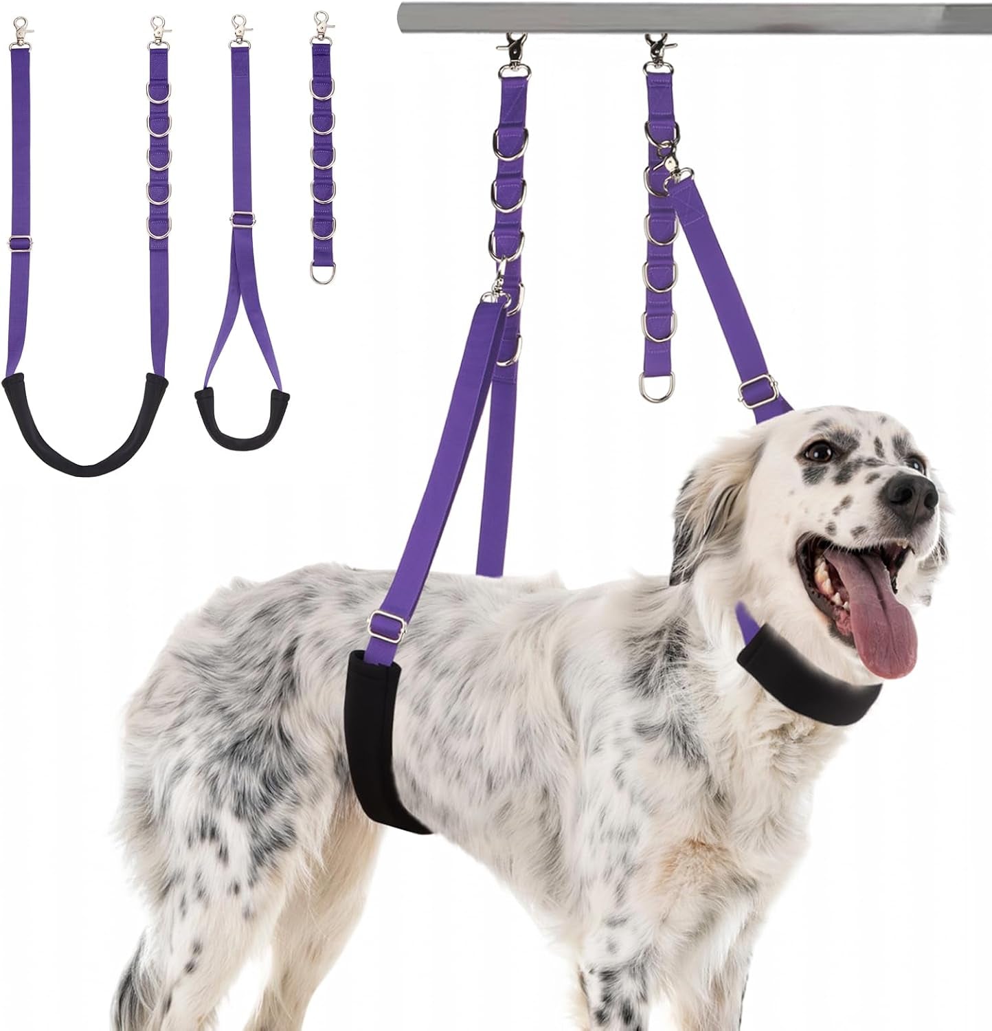 dog-grooming-belly-strap-3pcs-grooming-restraint-set-adjustable-belly-band-loops-strap-with-padded-support-loop-extension-straps-pet-grooming-harness-kit-for-dogs-voilet
