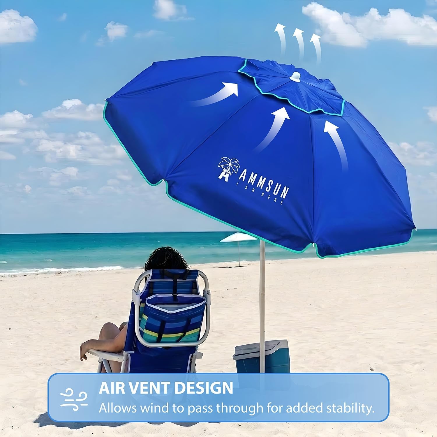 6-5ft-twice-folded-portable-beach-umbrella-with-sand-anchor-windproof-push-button-tilt-and-air-vent-upf-50-protection-fits-in-a-large-suitcase-for-patio-garden-beach-pool-backyard-blue