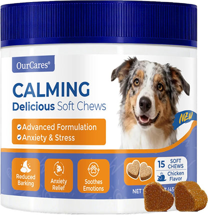 Calming Chews for Dogs Melatonin Anxiety Trial Pack 15 Ct Chicken | Non-Drowsy Soft Chews with Melatonin, Chamomile & L-Theanine. 15-Day Trial Size for Anxiety, Storms, Travel & Sleep Support.1