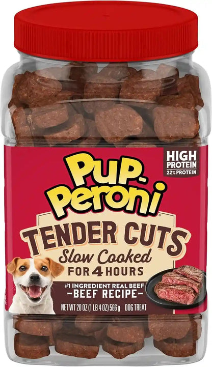 Pup-Peroni Tender Cuts, Beef Recipe Dog Treats Slow Cooked for 4 Hours, 20 Oz. Canister8