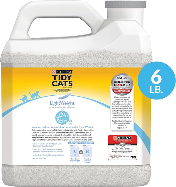 Purina Tidy Cats Light Weight, Low Dust, Clumping Cat Litter, Lightweight Glade Clear Springs Multi Cat Litter - 6 Lb. Jug2