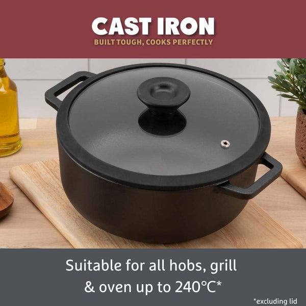Cast Iron Cookware Set – 6 Piece, Burger Press, Small & Medium Frying Pans, Grill Pan, Griddle Pan, Casserole Dish, Pre-Seasoned, Non-Toxic, Induction & Oven Safe, Easy Clean8