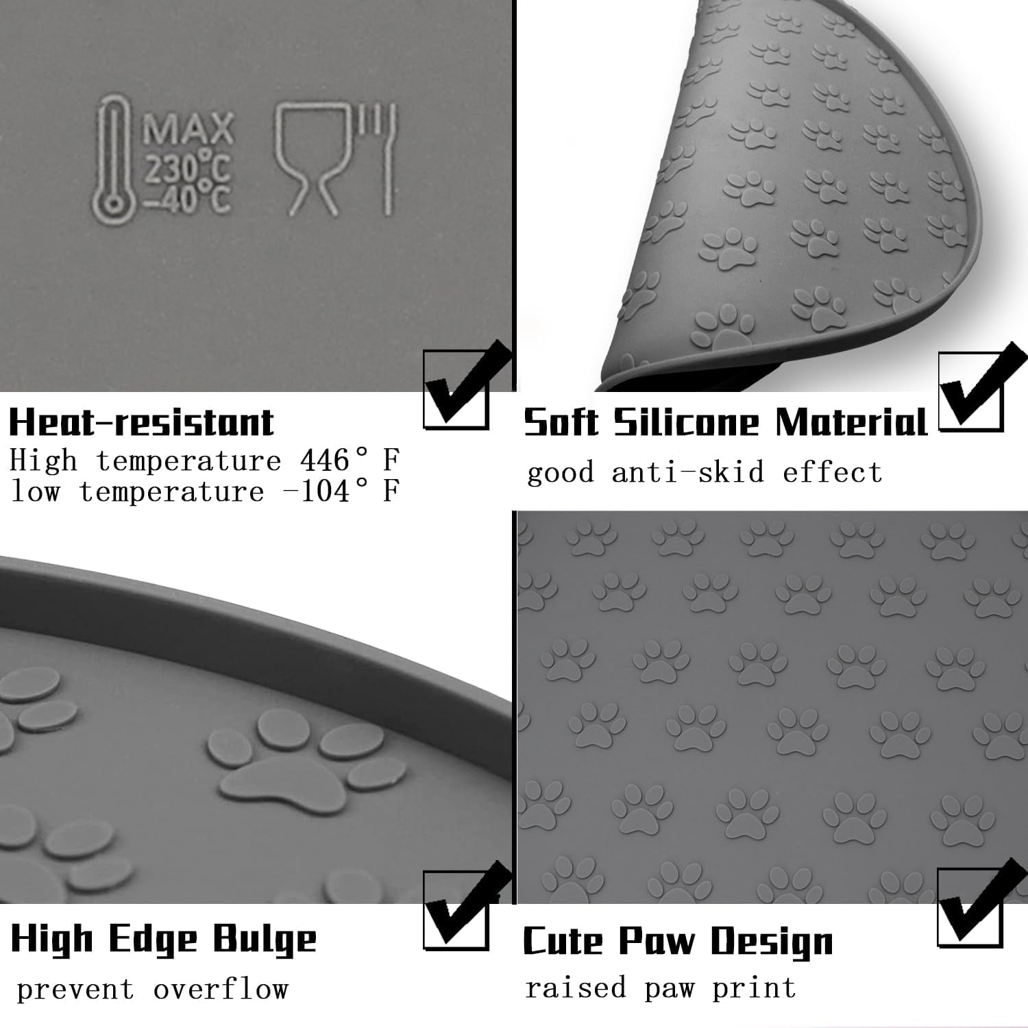 silicone-pet-food-mat-dog-food-and-water-mat-raised-edge-rubber-mat-for-dog-bowls-prevents-food-and-water-from-staining-floors-suitable-for-small-and-medium-pets-10-6-gray-odorless
