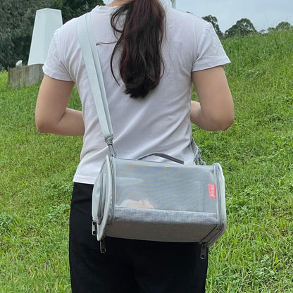 Guinea Pig Carrier Travel Small Animal Carrier Bag Lizard Bird Rabbit Carrier Cage Squirrel Breathable Bag Portable Travel Hamster Small Pet Hangbag (Small, Gray)5