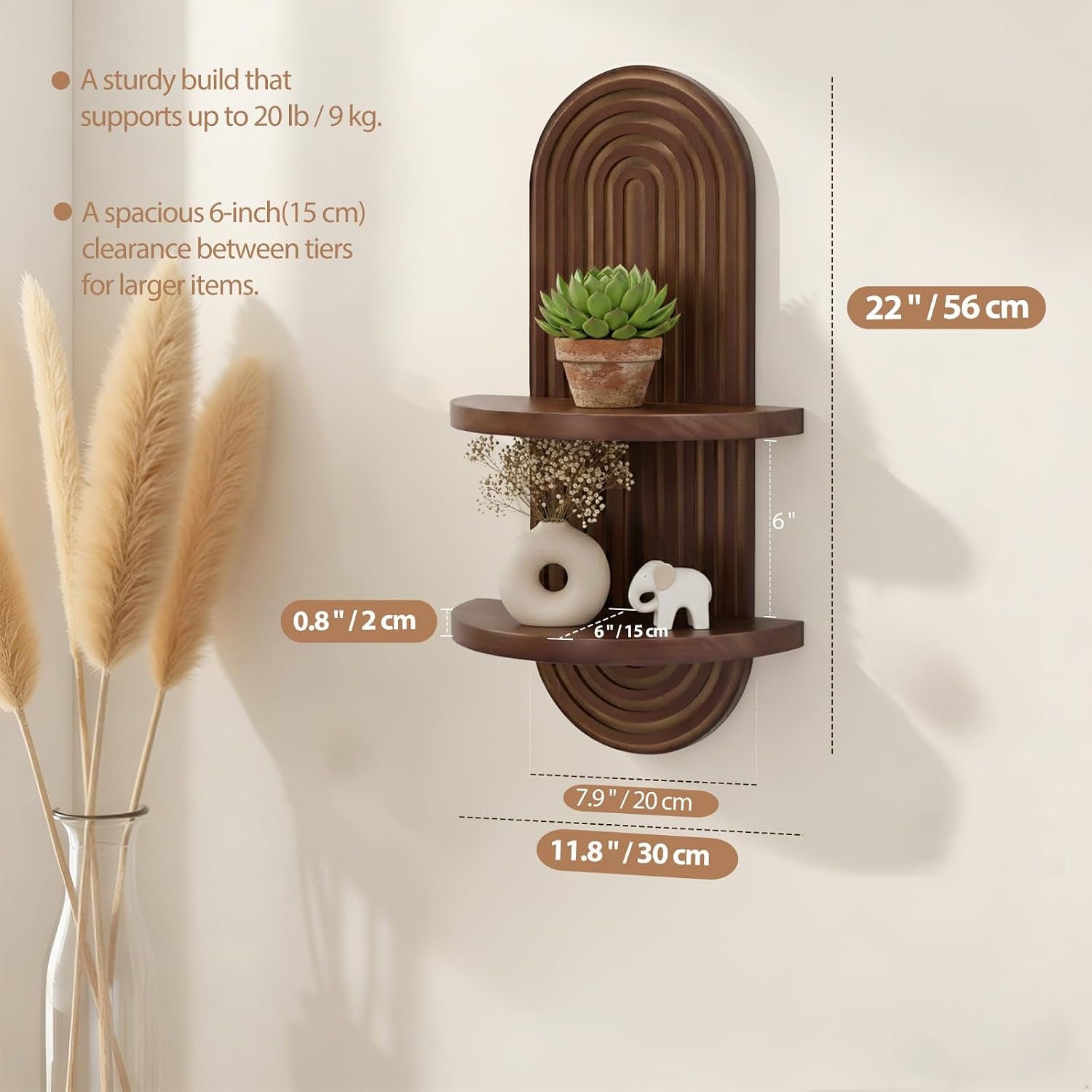 mordern-wall-shelf-with-arched-mid-century-art-boho-decor-design-floating-shelves-for-home-bedroom-living-room-farmhouse-display-wall-plant-holder-decoration-22-x-11-8-inch-walnut
