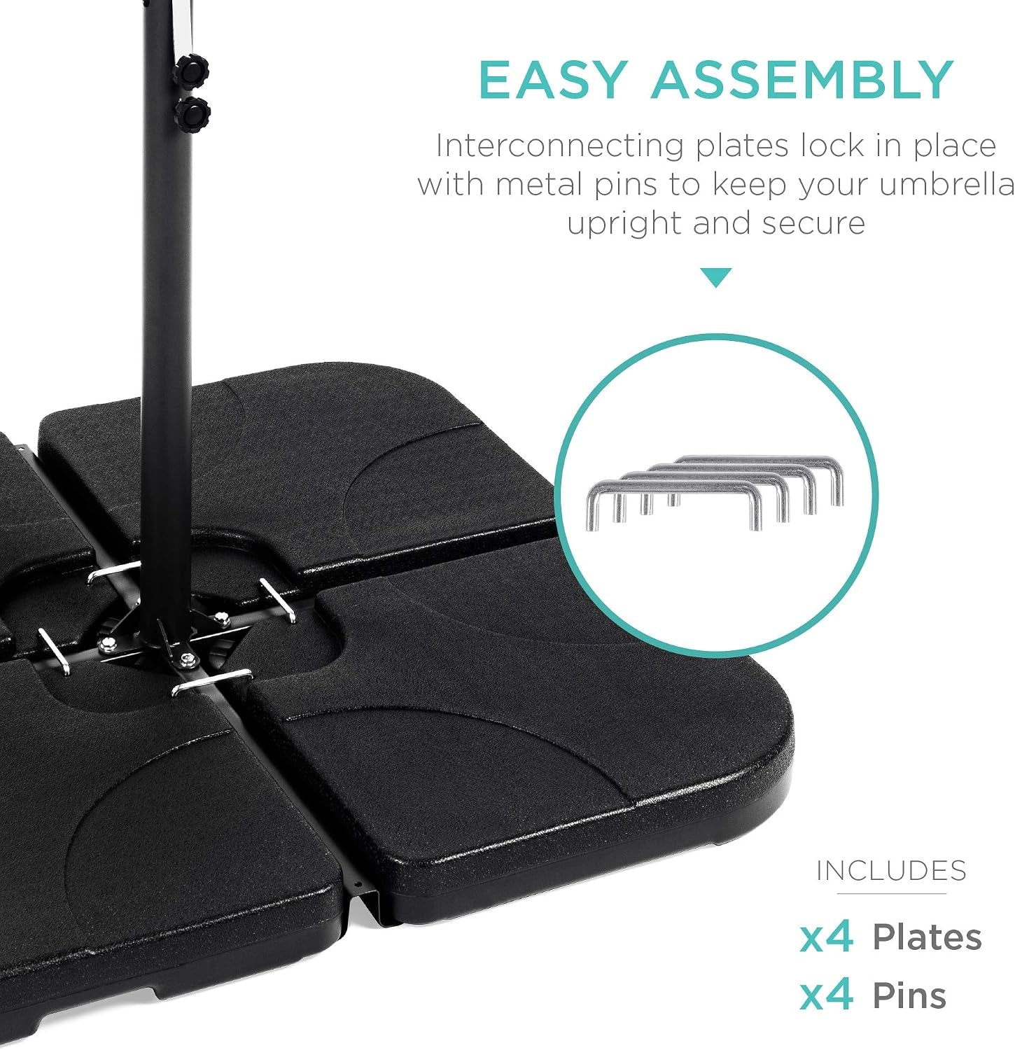 best-choice-products-4-piece-155lb-capacity-heavy-duty-cantilever-offset-patio-umbrella-stand-square-base-plate-set-w-easy-fill-spouts-for-water-or-sand-black