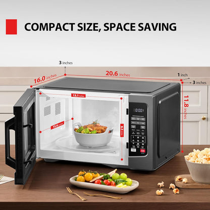 Countertop Microwave Oven, 1.2 Cu.Ft, 1000W, Black | 12.4" Removable Turntable, Smart Humidity Sensor, 12 Auto Menus, Mute Function, ECO Mode, Easy Clean Interior5