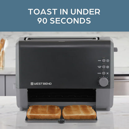 Quikserve Toaster, 2-Slice Wide-Slot Slide-Through Bread Toaster with Bagel and Gluten-Free Settings and Cool-Touch Exterior Fast Toasting, Includes Removable Serving Tray, 1400-Watts, Black3