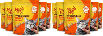Meow Mix Irresistibles, Soft Cat Treats Made with Real Salmon, 5 Pouches | 3-Oz Bags, Treats Have a Soft, Tender Texture That’S Deliciously Moist, for Training and Everyday Treating9