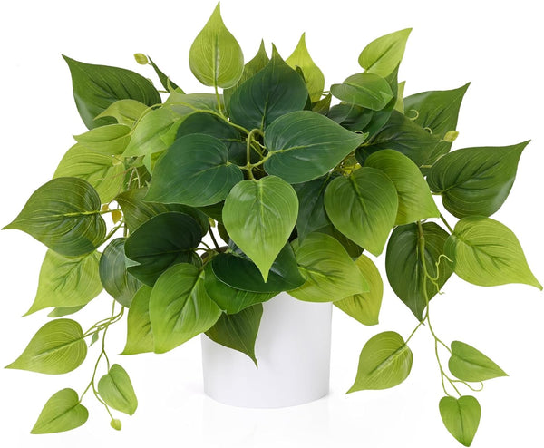 Faux Plants Indoor with Plastic Pots, Realistic Small Fake Plants, Fake Plants with Pothos, Fake Potted Plants, Artificial Plant for Home Shelf Bathroom Kitchen Office Indoor Outdoor Decor1