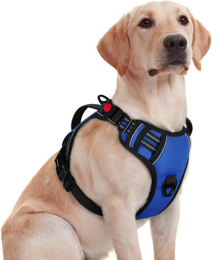 Rabbitgoo Large Dog Harness, Easy Wear with 3 Buckles and Lift Handle | No Pull with Front Clip for Walking, Adjustable Soft Padded, Reflective, Easy Control, Pink, Large27