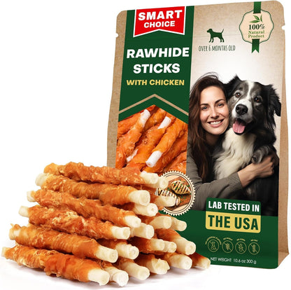 Beloved Pets Dog Treats & Long Lasting Rawhide Chews Wrapped Chicken – Pet Bones Sticks for Large, Medium & Small Breeds – Aggressive Chewers Snacks – Puppy Toys Treats1