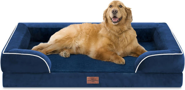 Comfort Expression Orthopedic Dog Bed for Extra Large Dogs with Bolster | Waterproof Dog Couch Bed with Washable Cover & Non-Slip Bottom, Supportive Egg Crate Foam XL Pet Bed, 42X30 Inch9