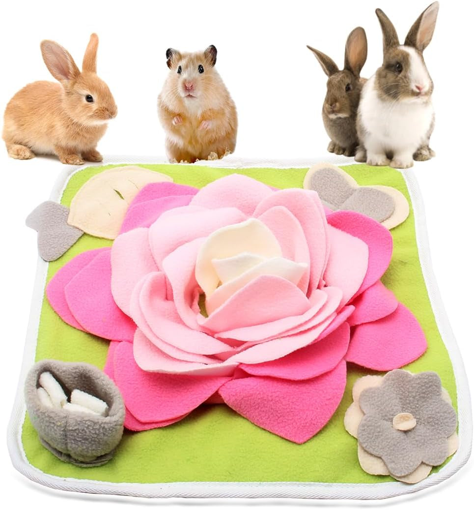 rabbit-foraging-mat-snuffle-mat-for-small-animals-bunny-puzzle-toys-pets-interactive-feeding-mat-for-guinea-pigs-hedgehog-chinchilla-puppies-pink