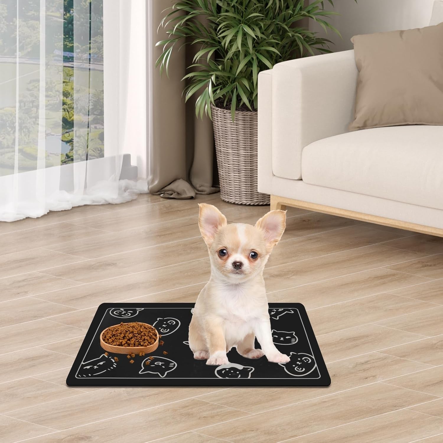 pet-feeding-mat-absorbent-dog-mat-quick-dry-pet-food-mat-cat-feeding-mat-pet-quick-dry-water-dispenser-mat-pet-supplies-for-dog-and-cat-black-12x19