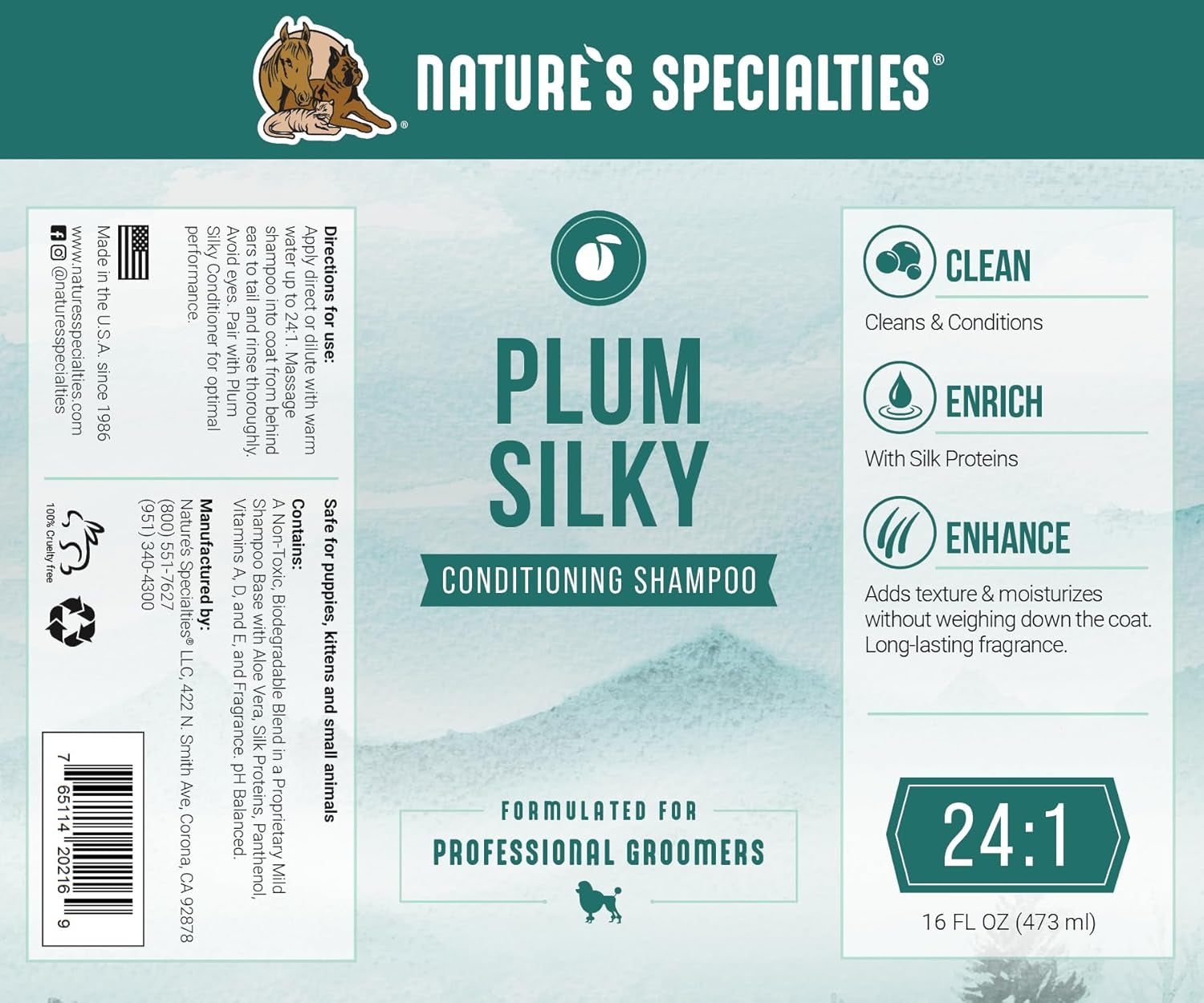 natures-specialties-plum-silky-ultra-concentrated-dog-shampoo-conditioner-makes-up-to-3-gallons-natural-choice-for-professional-pet-groomers-silk-proteins-made-in-usa-16oz