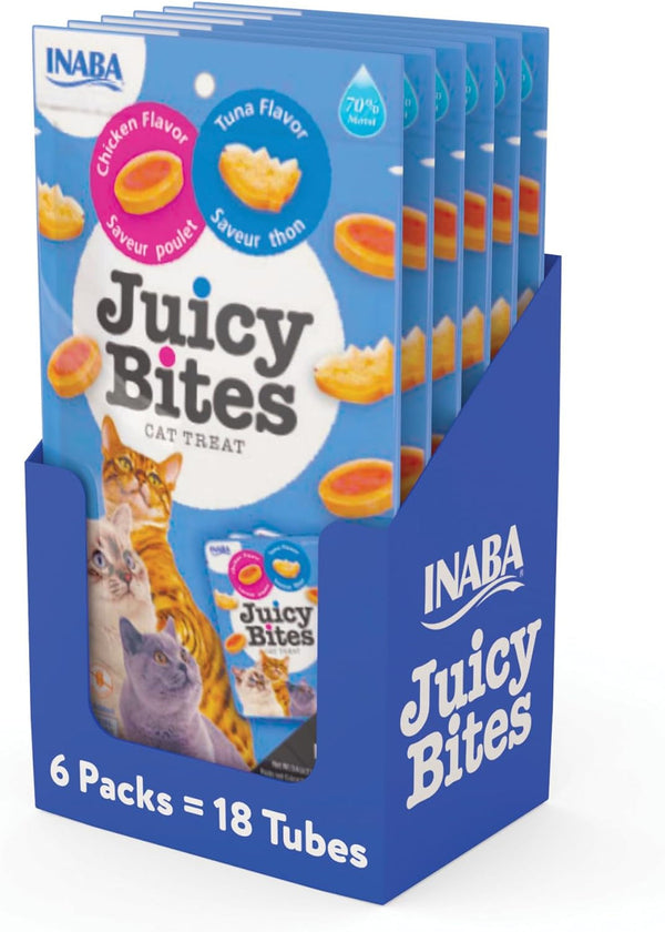 INABA Juicy Bites Chewy Cat Treats, Scallop Crab Flavor, 18Ct | Immune Support, Antioxidant Support, 71% Moisture, 15 Calories, Training Treat, 18 X 0.4 Oz Pouches9