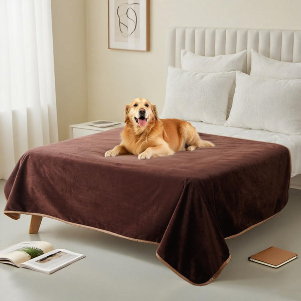 Washable Waterproof Dog Blankets for Large Dogs, 50"X60" Black | Soft Fluffy Pet Blanket for Couch Sofa Car Crate, Bed Furniture Protector, Reversible Sherpa Fleece Dog Blanket, Paw Pattern11