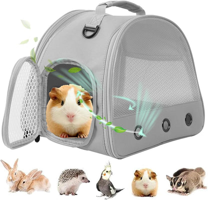 Guinea Pig Carrier Backpack, Clear Bubble Window Backpack for Guinea Pig, Bunny Rat Bird (Black, Carrier)8