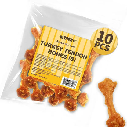 VITADAY Turkey Tendons for Dogs, All Natural, Healthy Dog Treats, Long Lasting, Hypoallergenic Dog Chews, Rawhide Free, Usa-Sourced, for Small Dogs, Strips, 3 Oz Pack | Long-Lasting Dog Training Treats, Rawhide-Free Made of Usa-Sourced Turkey7