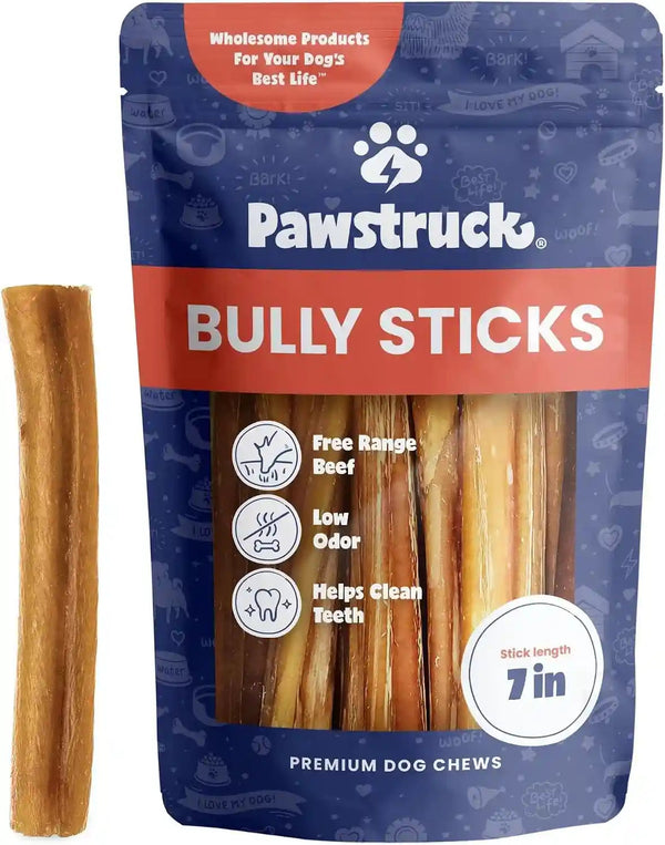 Pawstruck Natural 5-8" Bully Sticks for Dogs - Best Long-Lasting, Rawhide-Free, Low Odor Dental Chew Treat - Healthy Single Ingredient, 100% Real Beef - 8 Oz Bag - Packaging May Vary14