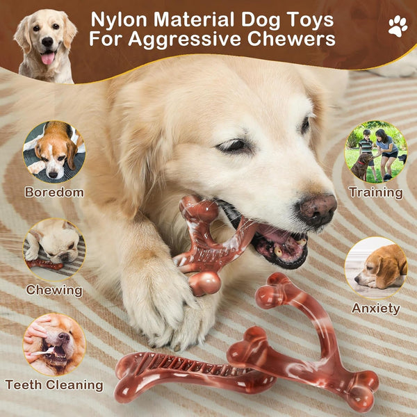 Nougat Dog Chew Toys.3Pack Dog Toys for Aggressive Chewers for Large, Medium & Small Breeds3