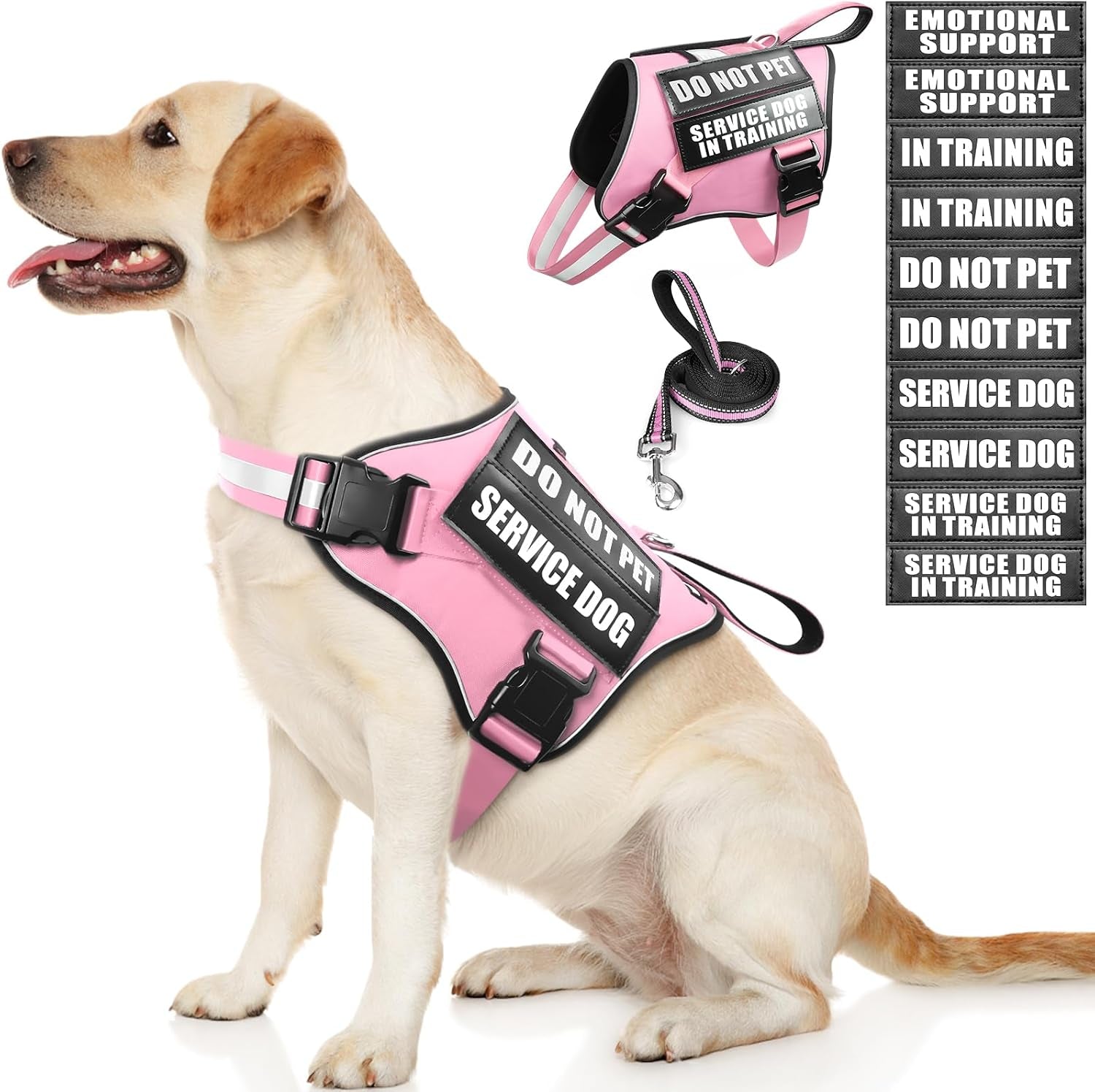 service-dog-vest-harness-and-leash-set-10-patches-no-pull-adjustable-reflective-dog-harness-with-soft-padded-handle-for-training-everyday-fit-small-medium-large-extra-large-dogsred-xl-no-pull-adjustable-reflective-service-dog-harness-large-sized-dog-leash-with-2-soft-padded-handles-for-training-working