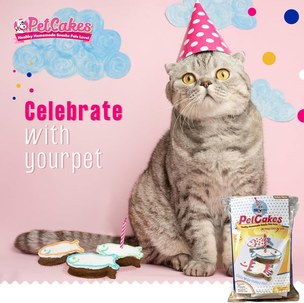 Petcakes Cat Birthday Cake Kit - All Natural Treats - Kitten & Cats Turkey Flavor Cat Food - 5.5 Oz4