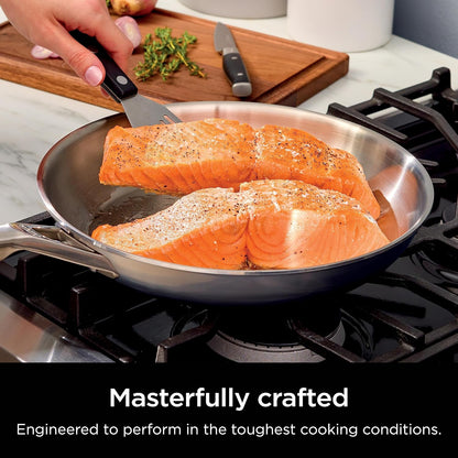Ninja® Everclad 7-Pc Stainless Steel Cookware Set, Silver, C99007 | Tri-Ply: 18/10 Stainless, Pure Aluminum Core. No Warping, Hot Spots. All Stovetops & Induction Compatible. Oven Safe to 600°F2