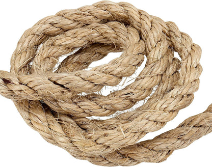 1/2 Inch Sisal Rope, 100 Feet Twisted Sisal Rope for Repairing, Recovering Cat Scratching Post, Bundling, Decoration, Wall Hangings, Tie Downs3