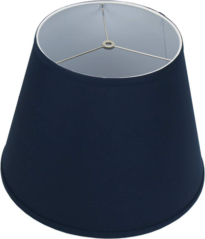 Lampshade 11" Top Diameter X 17" Bottom Diameter X 13" Slant Height with Washer (Spider) Attachment. for Use on Lamps with Harps (Navy)1