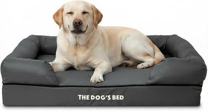 The Dog’S Bed Orthopedic Memory Foam Dog Bed with Bolsters for Large Dogs, High Density Support Mattress, Low Front Entry, Removable Washable Cover, Oxford Fabric, Blue with Dark Red Trim, Large11