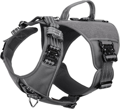 ICEFANG Quick-Moving Tactical Dog Harness for Large Dogs,No Pull Dog Vest | Control Handle,Reflective,Full Metal Buckles,Adjustable,Hook-And-Loop Panel,Soft Padded,Pink,Large10