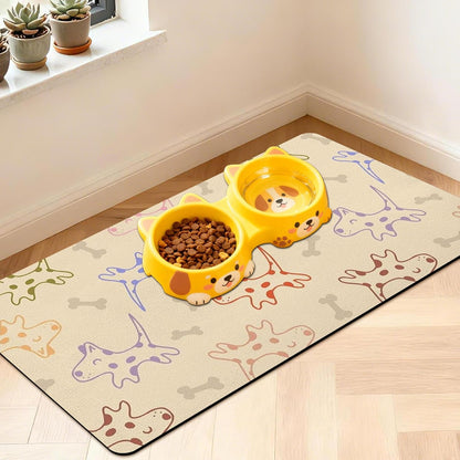 Pet Feeding Mat for Floors Cat Food Mat Waterproof Dog Food Mat and Water Absorbent Quick Dry Non Slip Mat for Cat Bowls10