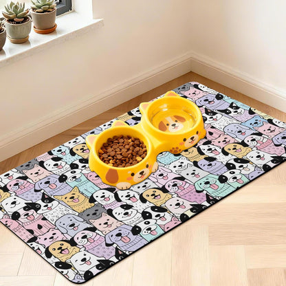 Pet Feeding Mat for Floors Cat Food Mat Waterproof Dog Food Mat and Water Absorbent Quick Dry Non Slip Mat for Cat Bowls19