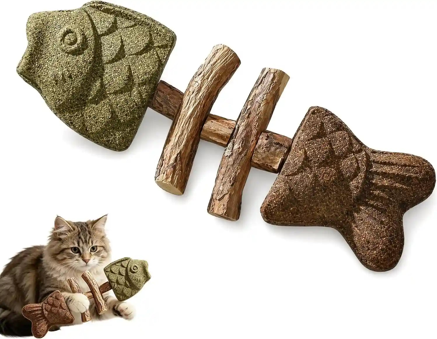 sterling-whiskers-cat-chew-stick-catnip-silvervine-fishbone-toy-2-pcs-natural-catnip-silvervine-fishbone-texture-chewing-enrichment-oral-care-support-indoor-cat-toy