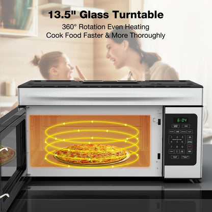 30" over the Range Microwave Oven,  1.7 Cu. Ft. Capacity Microwave over the Stove with One Touch, 1000 Cooking Watts, 300 CFM, 10 Power Levels, LED Lighting, Stainless Steel6