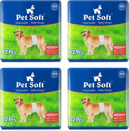 Pet Soft Disposable Male Wrap Dog Diaper,12Pcs,Xs15