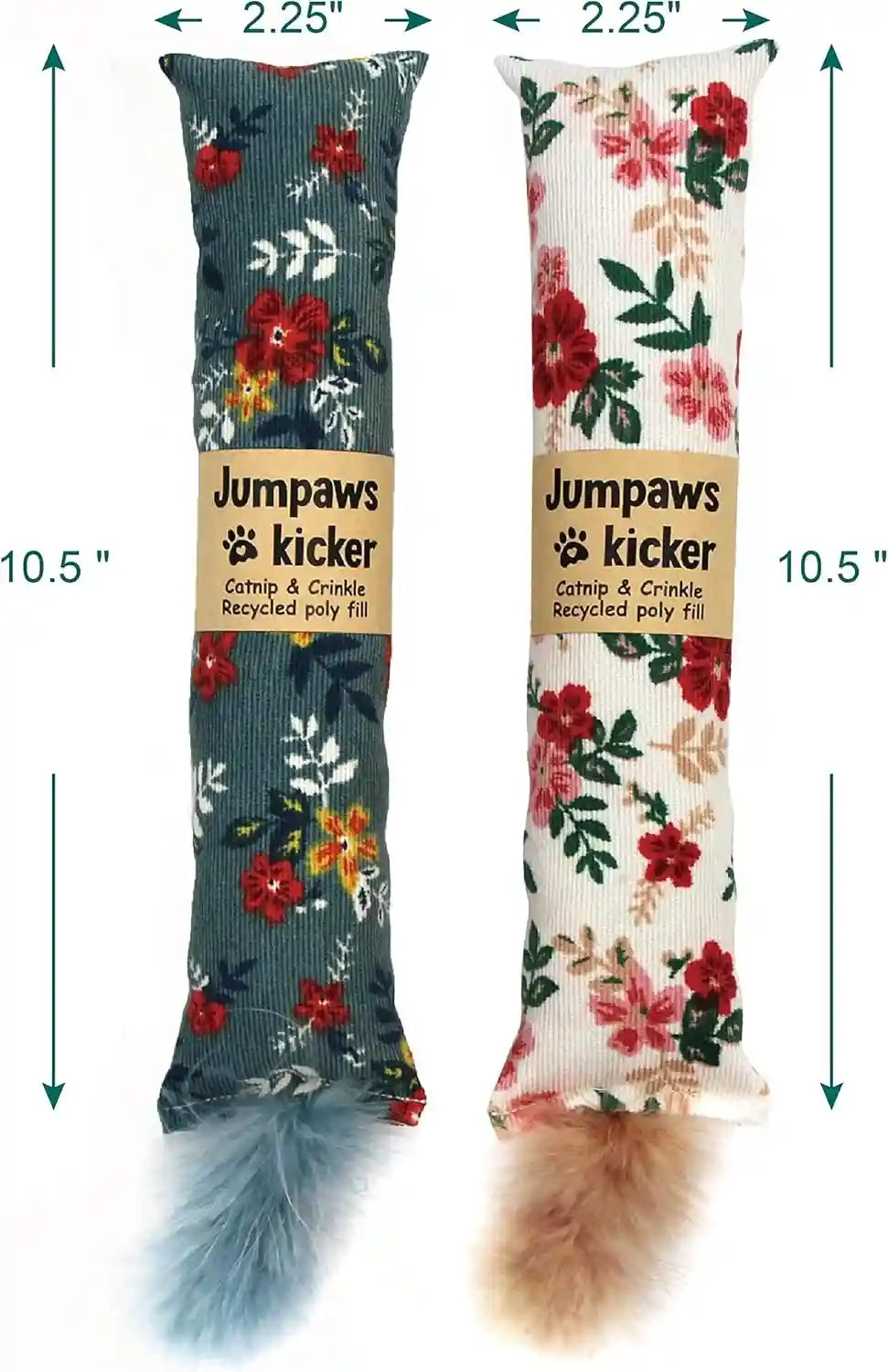 jumpaws-2-pack-natural-interactive-catnip-silvervine-cat-kicker-with-feathers-bite-resistant-chew-toy-crinkle-kicker-accessories-for-indoor-cat-premium-corduroy-floral